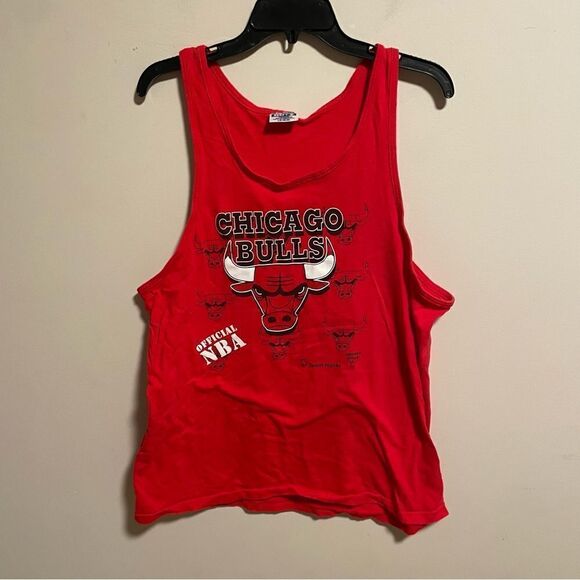 Vintage VTG Chicago Bulls 90s Hanes BeefyT Men’s Tank- Size Large - Picture 1 of 5